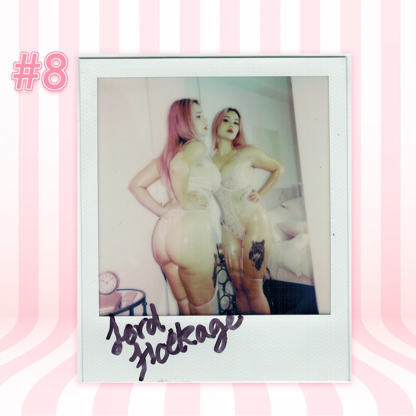 Lord Hokage in Lewd Fashion's Ahegao Face Crop Hoodie Sweatshirt and Pink Floral Lace and Chains Lingerie.