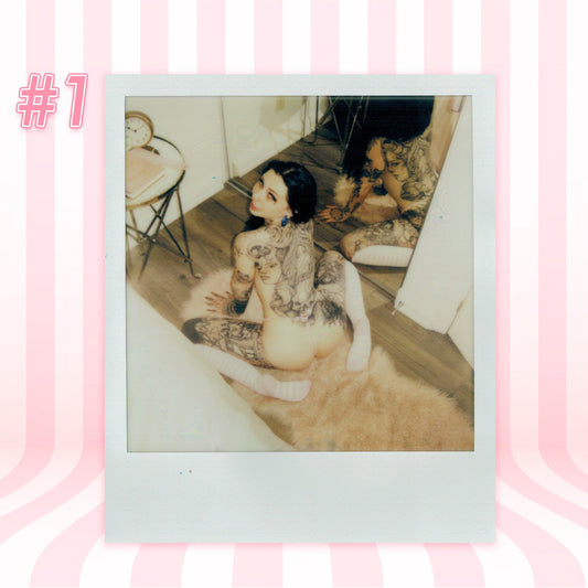 Blazed Brat — Pink Rhinestone G-String Polaroid #01