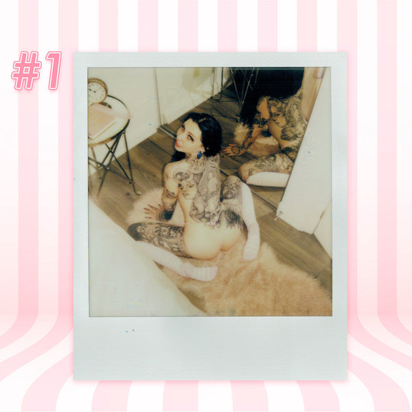 Blazed Brat — Pink Rhinestone G-String Polaroid #01