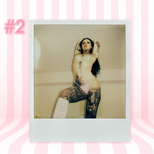 Blazed Brat — Pink Rhinestone G-String Polaroid #02