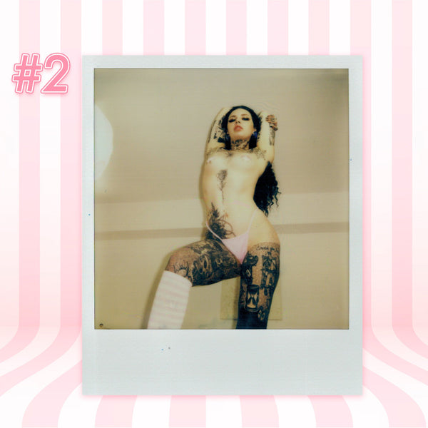 Blazed Brat — Pink Rhinestone G-String Polaroid #02