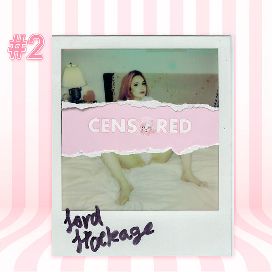 Lord Hoekage — Ahegao Face Crop Hoodie + Pink Shimapan Panties + Pink Fishnet Tights Polaroid #02