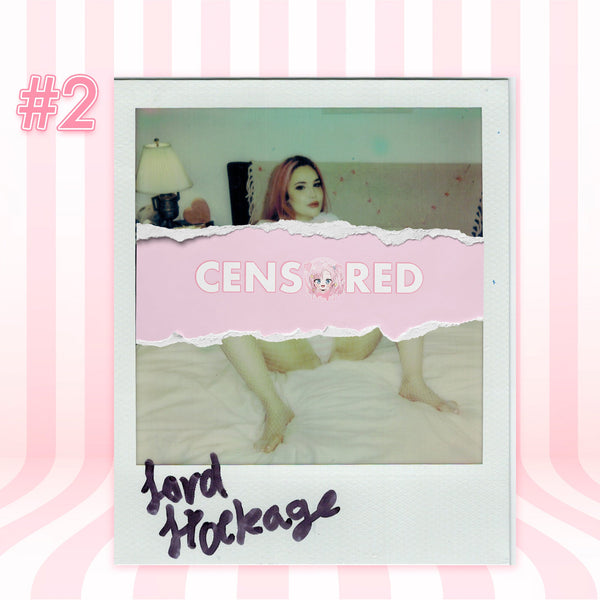 Lord Hoekage — Ahegao Face Crop Hoodie + Pink Shimapan Panties + Pink Fishnet Tights Polaroid #02