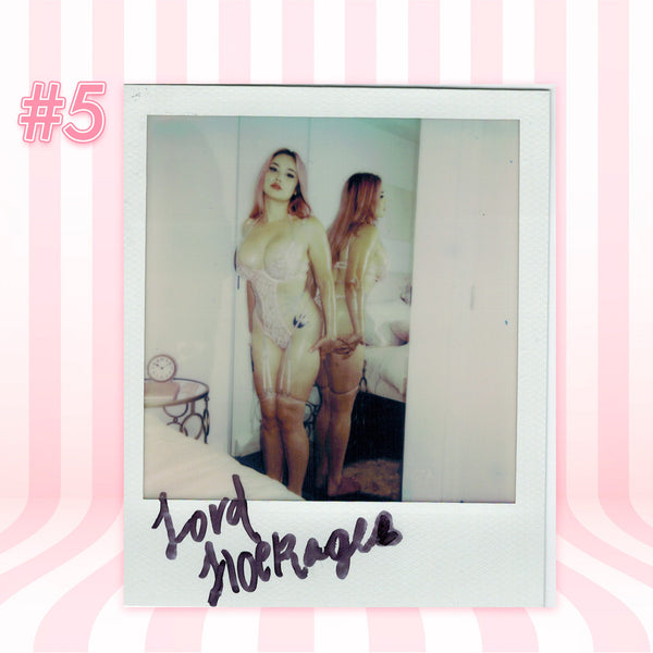 Lord Hoekage — Ahegao Face Crop Hoodie + Pink Shimapan Panties + Pink Fishnet Tights Polaroid #05