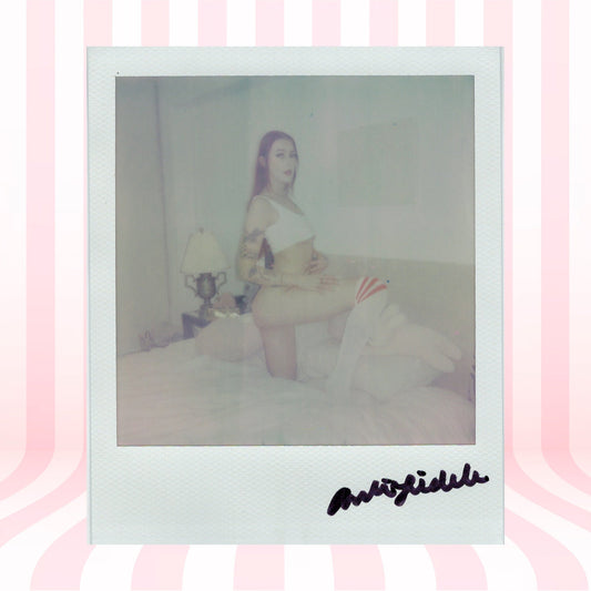 Dainty Deity — Lewd Cropped Tank + Anime Mesh Thong Debut Polaroid #03