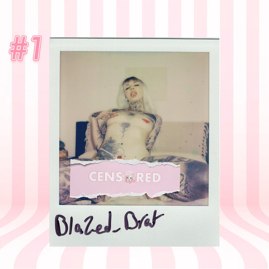 Blazed Brat — Red Pendant Bodychain G-String Polaroid #01