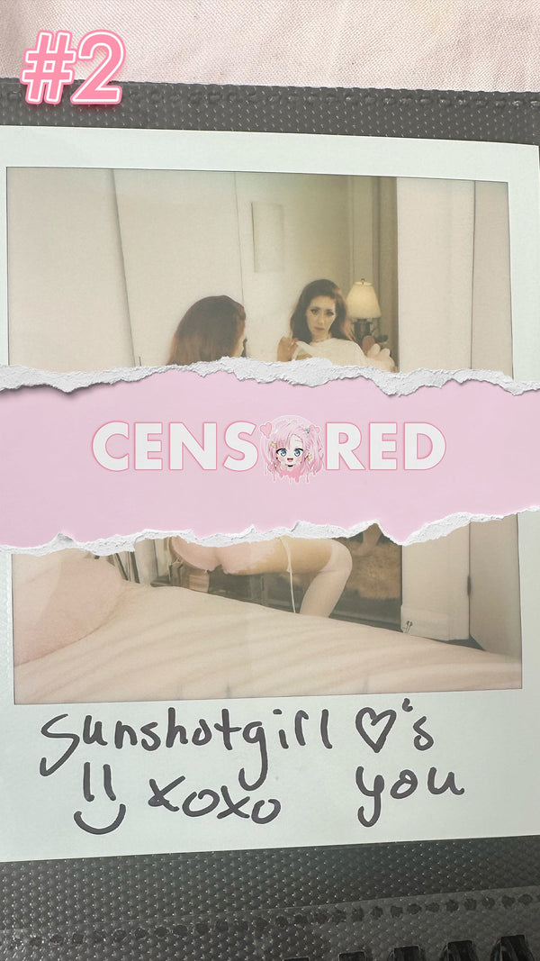 Gunshot Girl — Lewd Crop Top + Pink Denim Shorts Polaroid #03