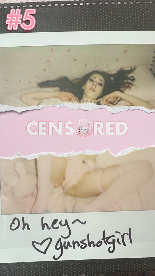 Gunshot Girl — Lewd Crop Top + Pink Denim Shorts Polaroid #05