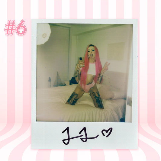 Lucy Lovesick — Sexy School Girl Pink Lingerie Set Polaroid #06