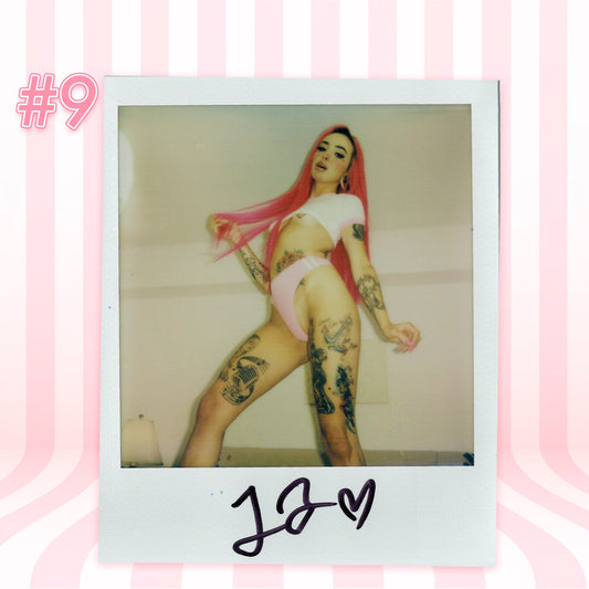 Lucy Lovesick — Sexy School Girl Pink Lingerie Set Polaroid #09