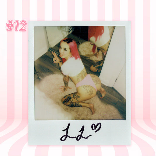 Lucy Lovesick — Sexy School Girl Pink Lingerie Set Polaroid #12