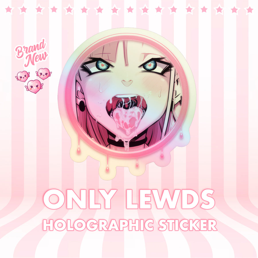 Holographic Sticker: Ahegao Anime Girl — Limited Edition