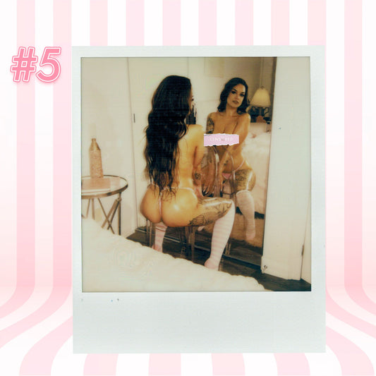 SunstoneDX — Pink Rhinestone G-String + Shimapan Socks Polaroid #05